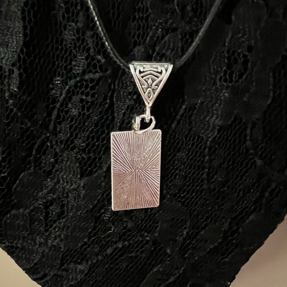 The Moon Tarot Card Pendant Necklace with a Starry Moon Back of Neck Charm - Picture 6 of 12